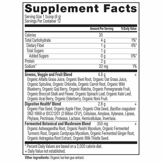 Organic Super Greens, ANN